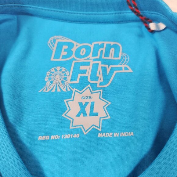 Born Fly Men's  "Fly Zone Carnival" Blue Graphic Print T-Shirt Size XL   (15) - Picture 7 of 10
